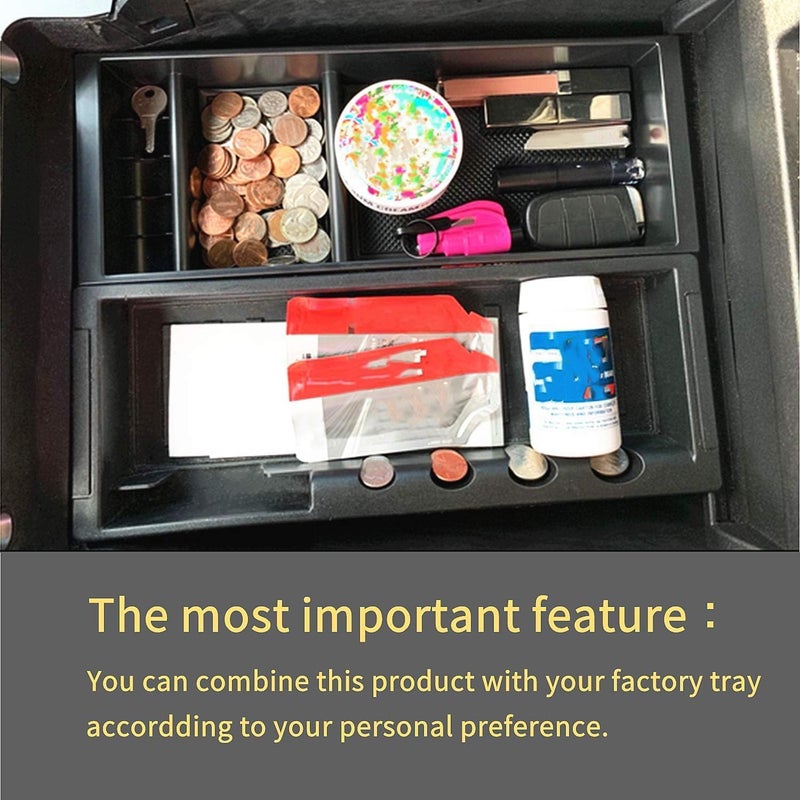 JOJOMARK Center Console Tray Organizer Box - Secondary Storage Compatible with Ford F150 (2015-2020, 2017-2022 F250 F350 F450, 2018-2022 2023 2024 Expedition) - Image 3
